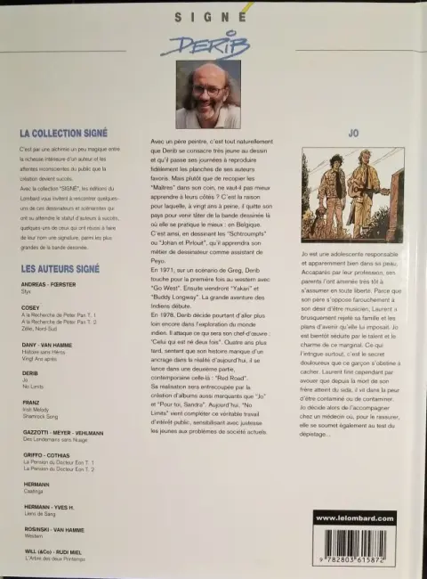Verso de l'album Jo