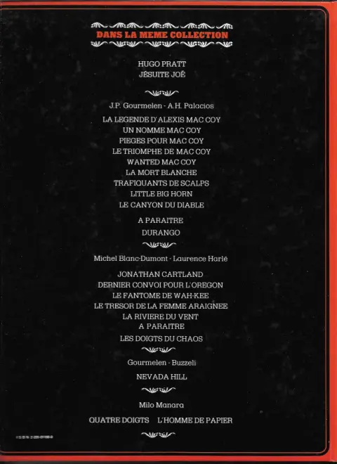 Verso de l'album Mac Coy Tome 7 Trafiquants de scalps