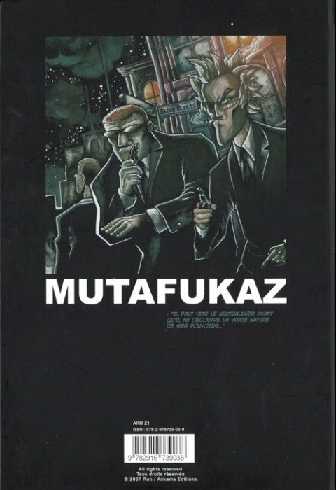 Verso de l'album Mutafukaz Tome 2 Troublants trous noirs