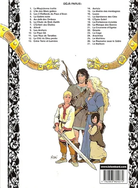 Verso de l'album Thorgal Tome 5 Au-delà des ombres