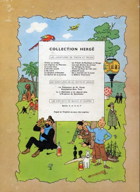 Verso de l'album Tintin Tome 7 L'île noire