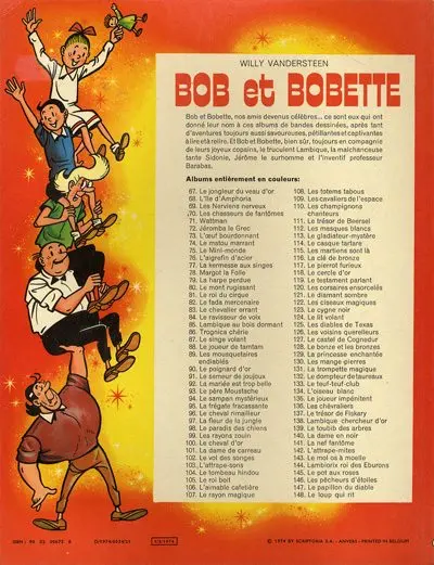 Verso de l'album Bob et Bobette Tome 148 Le loup qui rit