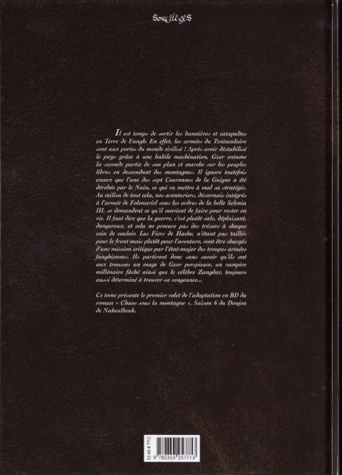 Verso de l'album Le Donjon de Naheulbeuk Tome 19 Sixième saison, partie 1