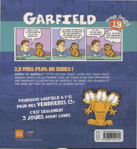 Verso de l'album Garfield Poids lourd 13