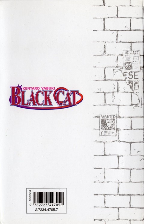 Verso de l'album Black Cat 10 Transfo, et puis...