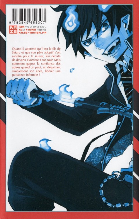 Verso de l'album Blue Exorcist 1