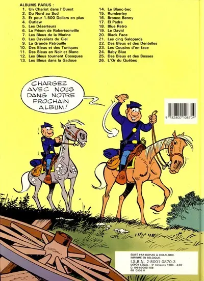 Verso de l'album Les Tuniques Bleues Tome 13 Les bleus dans la gadoue