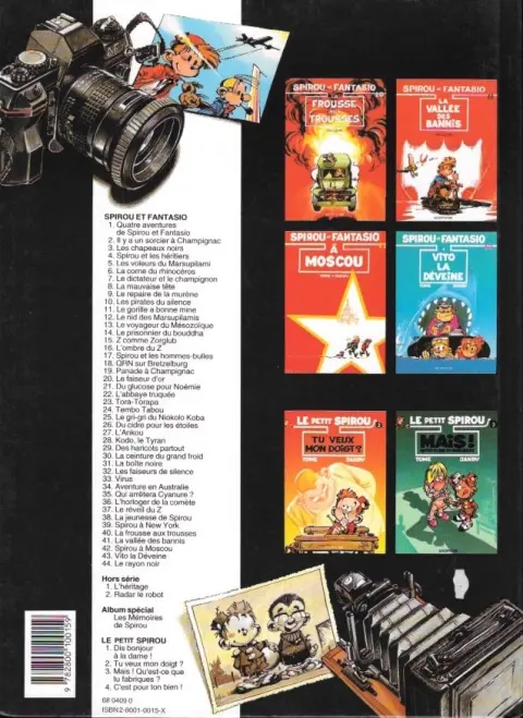 Verso de l'album Spirou et Fantasio Tome 13 Le voyageur du mésozoïque