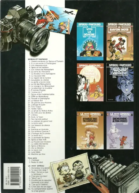 Verso de l'album Spirou et Fantasio Tome 22 l'abbaye truquée
