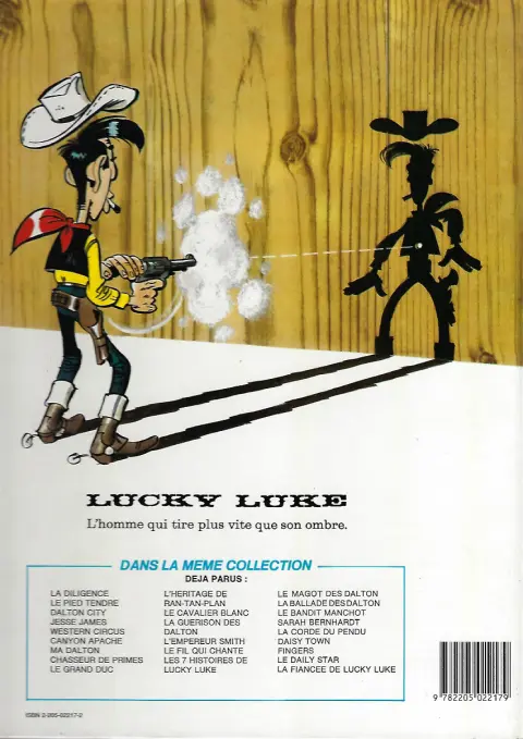 Verso de l'album Lucky Luke La ballade des Dalton