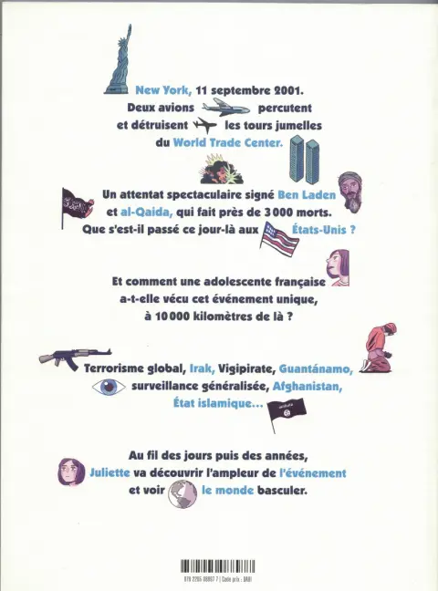 Verso de l'album 11 septembre 2001, le jour où le monde a basculé
