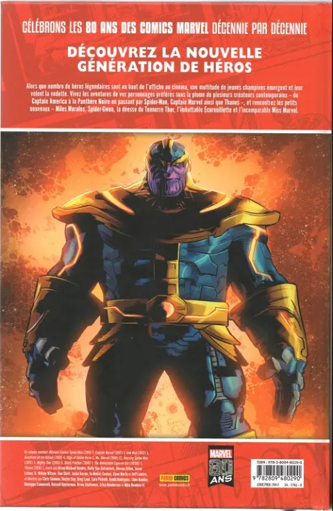 Verso de l'album Décennies - Marvel dans les années ... Années 2010 - Un héritage de légende