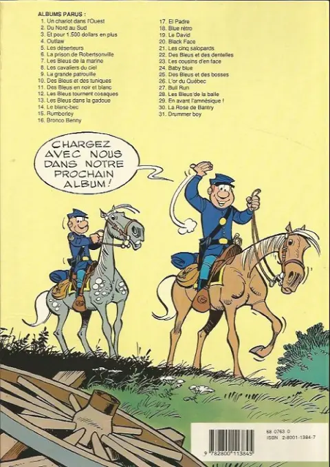 Verso de l'album Les Tuniques Bleues Tome 25 Des bleus et des bosses