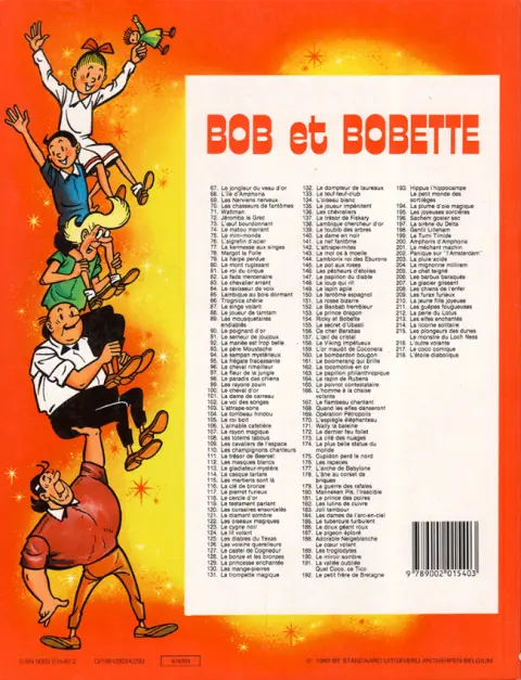 Verso de l'album Bob et Bobette Tome 185 Le tubercule turbulent