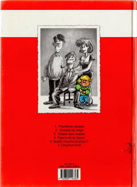 Verso de l'album Cédric Tome 1 Premières classes