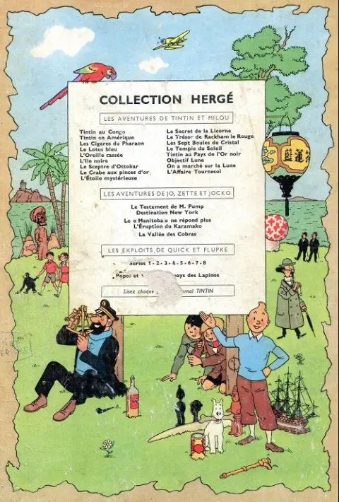 Verso de l'album Tintin Tome 18 L'affaire Tournesol