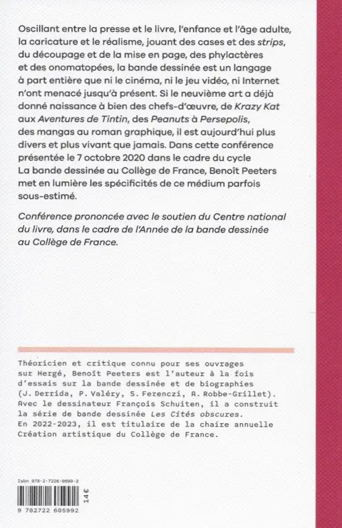 Verso de l'album Génie de la bande dessinée De Rodolphe Töpffer à Emil Ferris