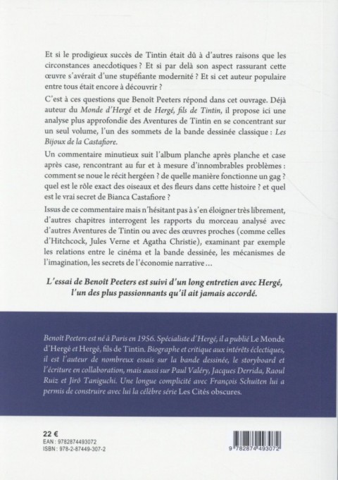 Verso de l'album Les bijoux ravis - Une lecture moderne de Tintin