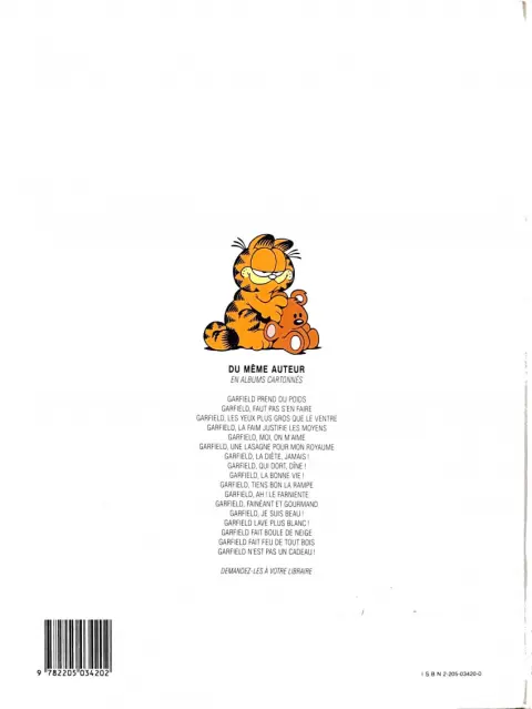 Verso de l'album Garfield Tome 7 La diète, jamais !