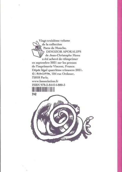 Verso de l'album Dinozor Apokalips