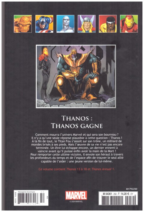 Verso de l'album Marvel Comics - La collection de référence Tome 250 Thanos : Thanos gagne