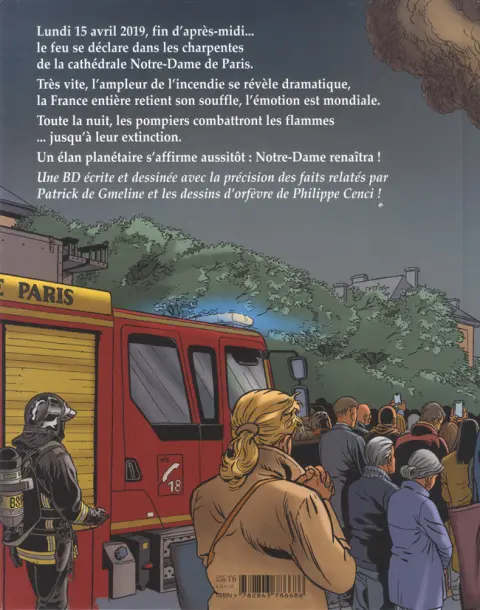 Verso de l'album Notre-Dame Des flammes à la renaissance