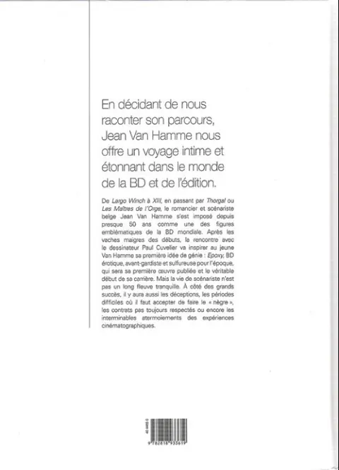 Verso de l'album Mémoires d'écriture