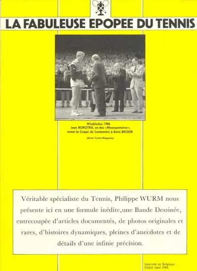 Verso de l'album La fabuleuse épopée du tennis
