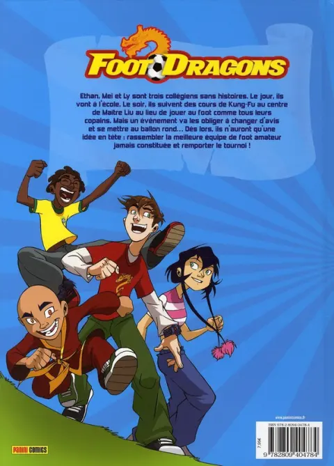 Verso de l'album Foot dragons Tome 1 Le ballon de l'espoir