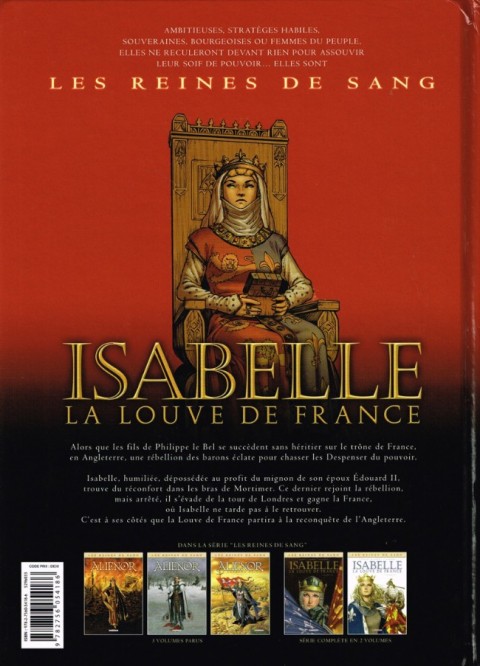 Verso de l'album Les Reines de sang - Isabelle, la Louve de France Tome 2 Isabelle La Louve de France - Volume 2/2