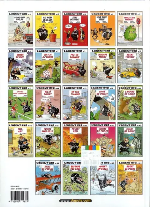 Verso de l'album L'Agent 212 Tome 8 Pas de panique
