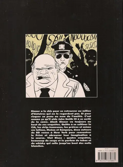 Verso de l'album Alack Sinner Tome 1 Viet blues