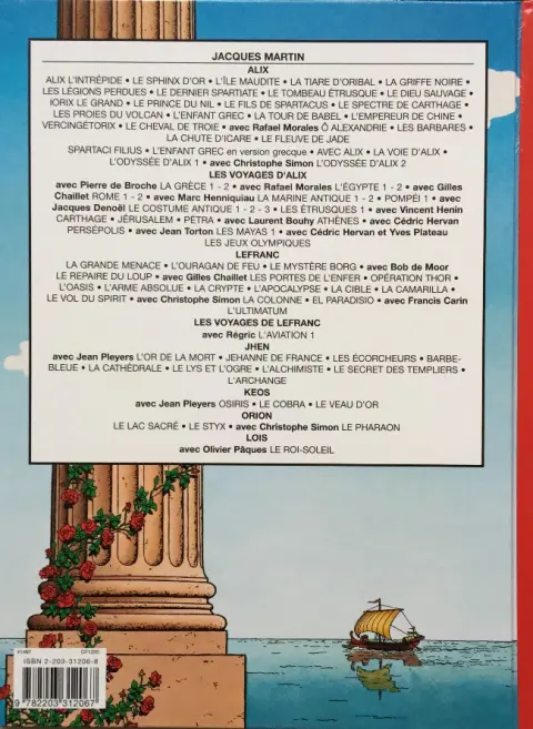 Verso de l'album Alix Tome 3 L'île maudite