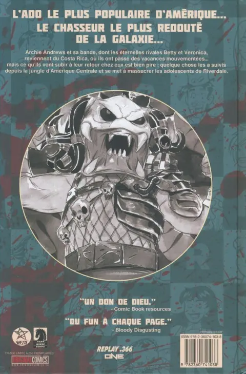 Verso de l'album Archie vs. Predator