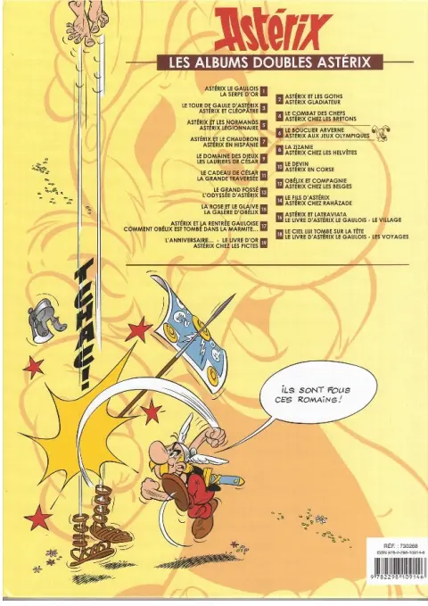 Verso de l'album Astérix Tomes 11 et 12 Le bouclier Arverne / Astérix aux Jeux Olympiques