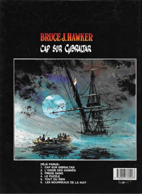 Verso de l'album Bruce J. Hawker Tome 1 Cap sur Gibraltar