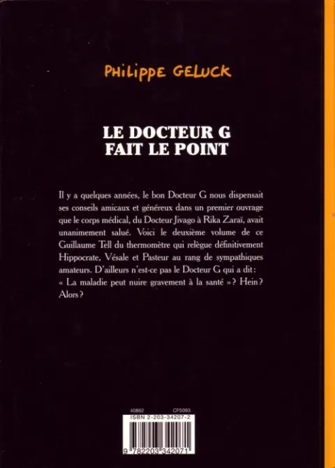 Verso de l'album Le Docteur G Tome 2 Le Docteur G fait le point