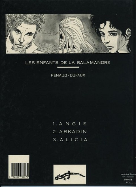 Verso de l'album Les Enfants de la Salamandre Tome 1 Angie