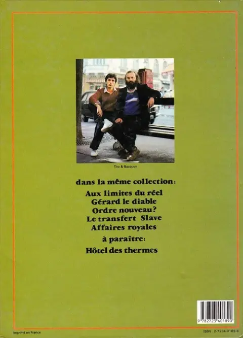 Verso de l'album Jaunes Tome 1 Aux limites du réel