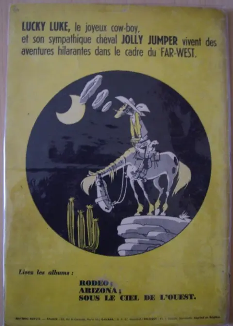 Verso de l'album Lucky Luke Tome 1 La mine d'or de Dick Digger