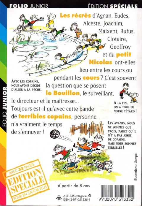 Verso de l'album Le Petit Nicolas Tome 2 Les récrés du petit nicolas