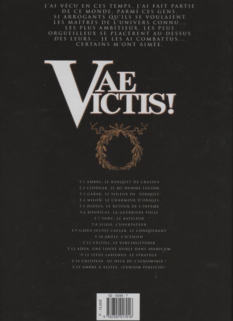 Verso de l'album Vae Victis ! Tome 1 Ambre, le banquet de Crassus