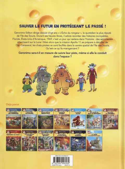 Verso de l'album Geronimo Stilton Tome 14 La première souris sur la lune