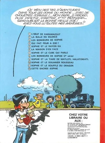 Verso de l'album Sophie Tome 13 Les quatre saisons