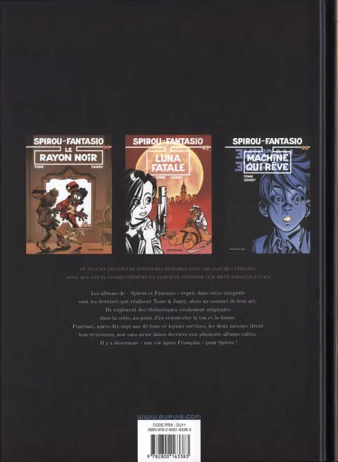 Verso de l'album Spirou et Fantasio - Intégrale Dupuis 2 Tome 16 1992-1999
