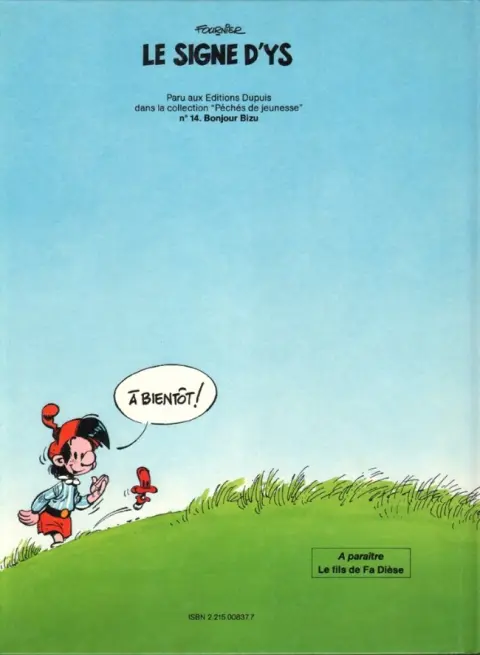 Verso de l'album Bizu Tome 1 Le signe d'Ys