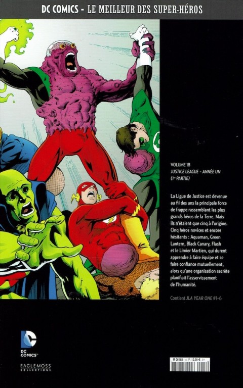 Verso de l'album DC Comics - Le Meilleur des Super-Héros Volume 18 Justice League - Année Un - 1re partie