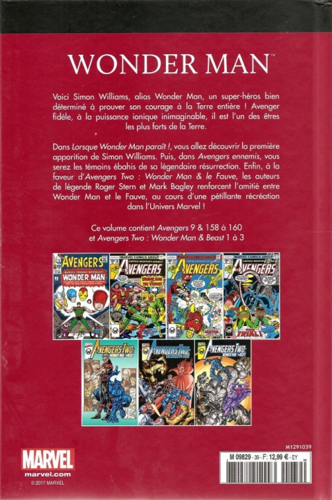 Verso de l'album Le meilleur des Super-Héros Marvel Tome 39 Wonder Man