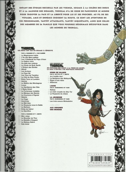 Verso de l'album Les mondes de Thorgal - Louve Tome 1 Raïssa