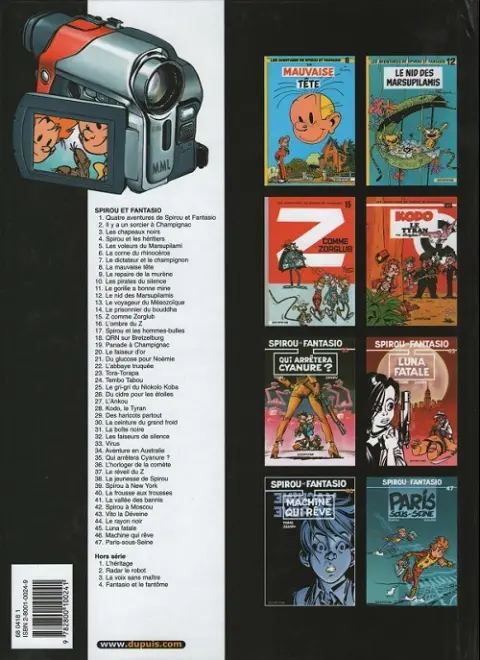Verso de l'album Spirou et Fantasio Tome 22 L'abbaye truquée